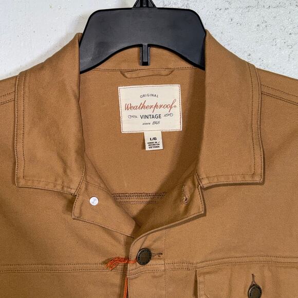 Weatherproof Vintage Men's Cotton Twill Stretch Work Jacket tan Large $75 - Picture 4 of 8